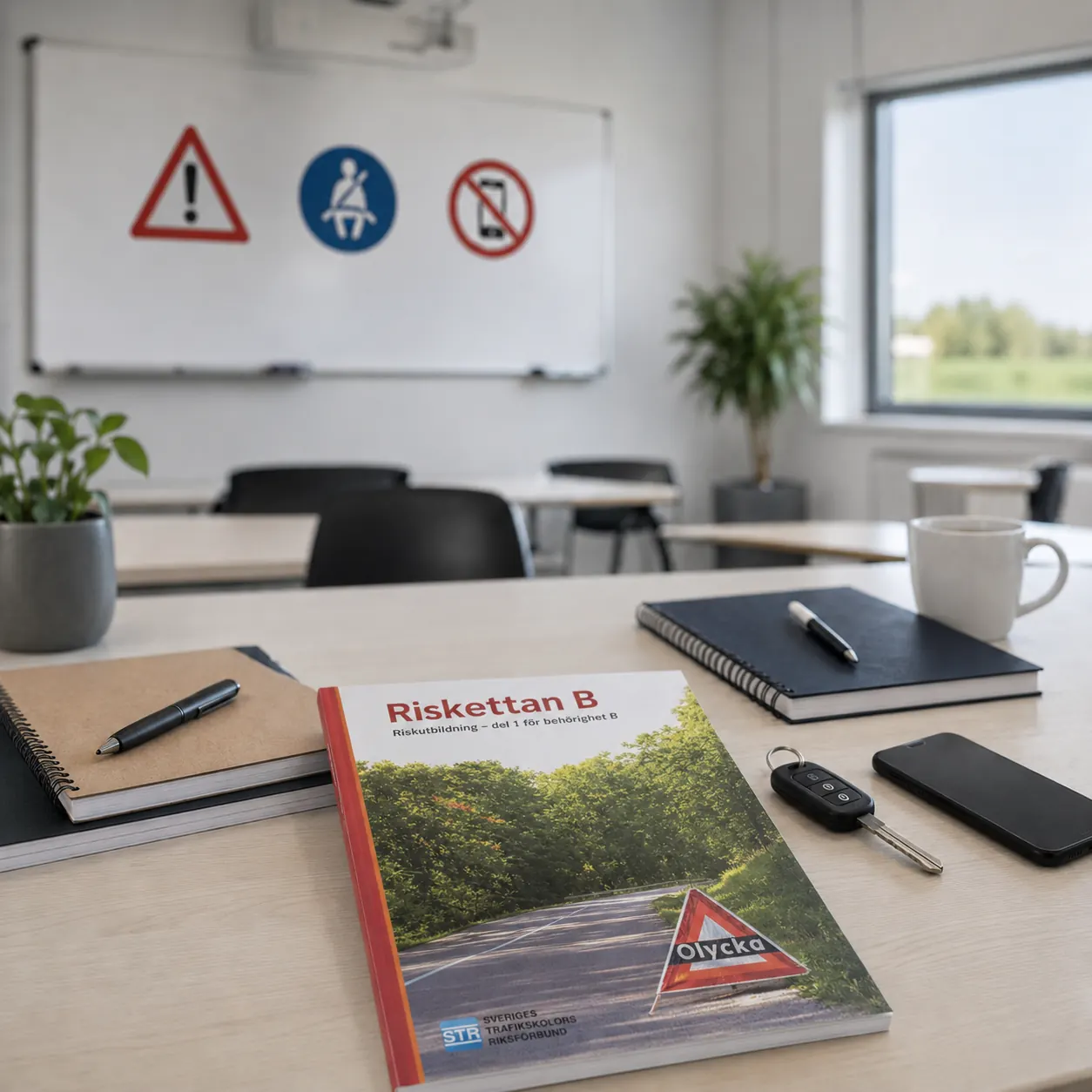 Riskettan i klassrum hos Ecodrive Trafikskola